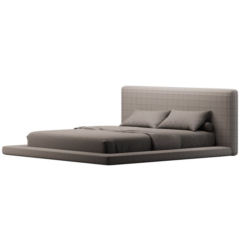 Cesar Suede Fabric Contemporary Minimalist Bed Frame Image 3