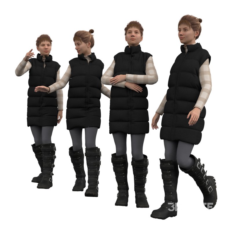 Female Puffer Outfit in 4 poses Image 2