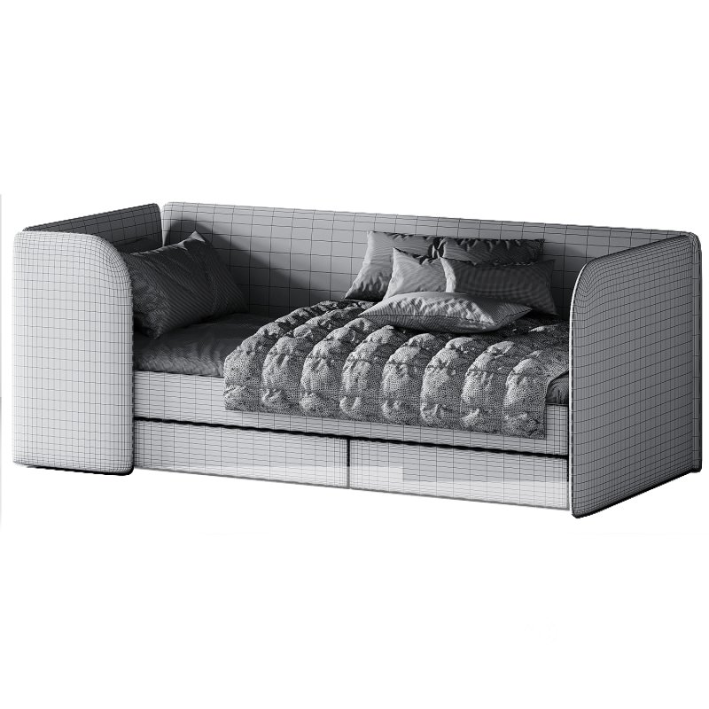 Childrens bed Moddi 90 Velvet Pink Image 5