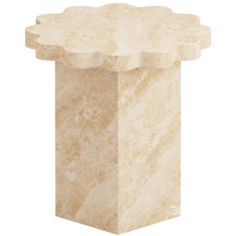 Scalloped Indoor and Outdoor Side Table Image 3