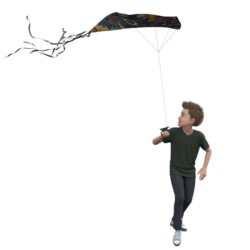 Children Flyin Kite Image 1