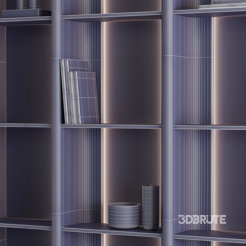 Modern bookshelf with Light Image 3
