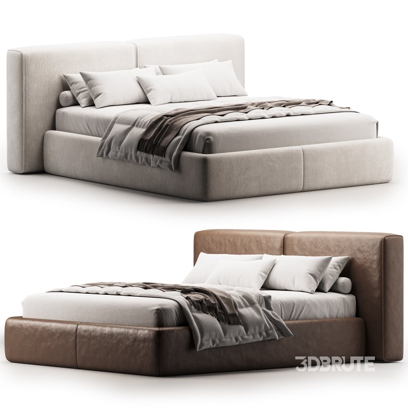 Double bed with narrow headboard Image 1