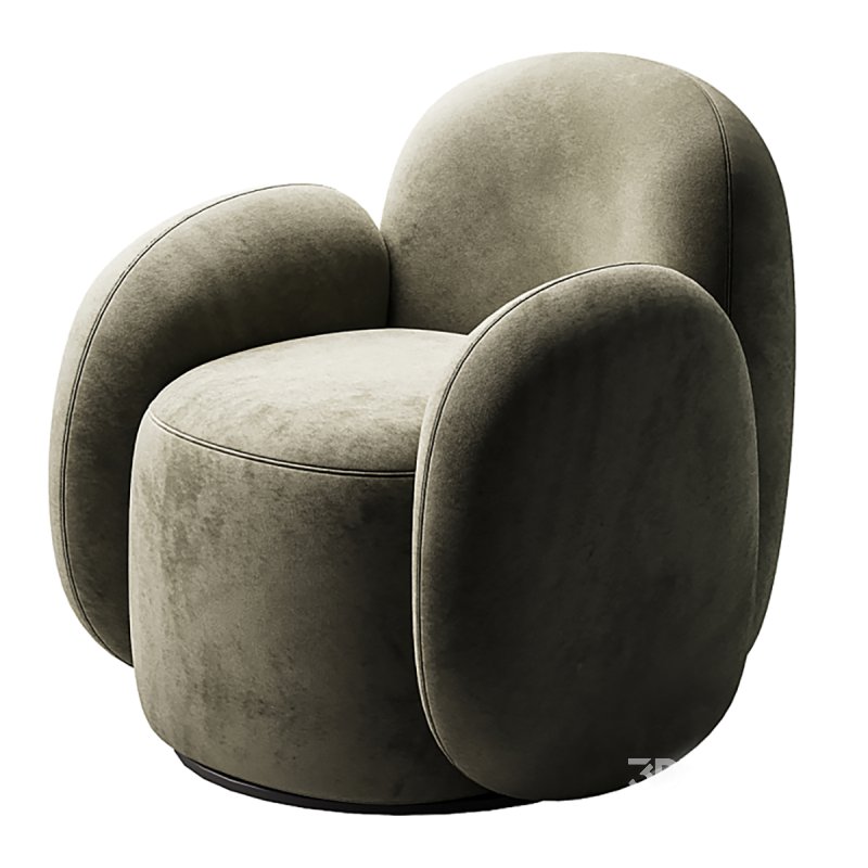 Swivel chair Teop Bucle Beige Image 2