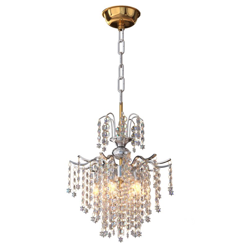 Q&S Modern Crystal Chandelier Chrome Pendant Light 6 Lights Image 3