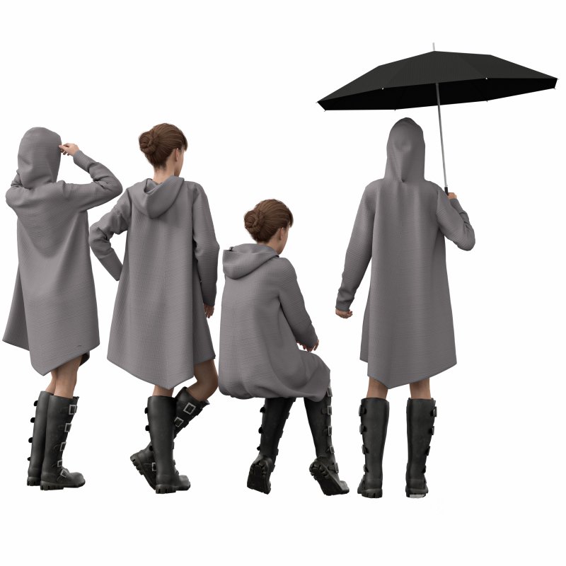 woman Rain coat in 4 poses Image 2