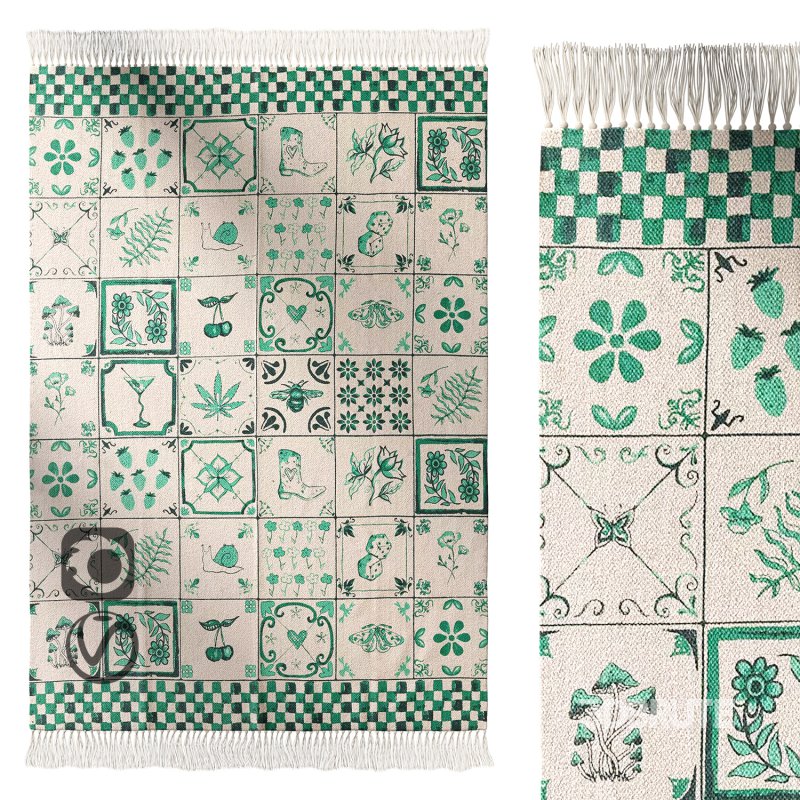 Mariana Tile Flatweave Printed Rug Image 1