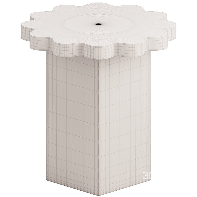 Scalloped Indoor and Outdoor Side Table Image 4