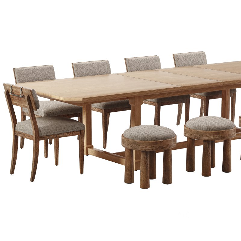 Marcello and Louise Accent Dining Chair and Cicero Extension Dining Table-Fourhands Image 7