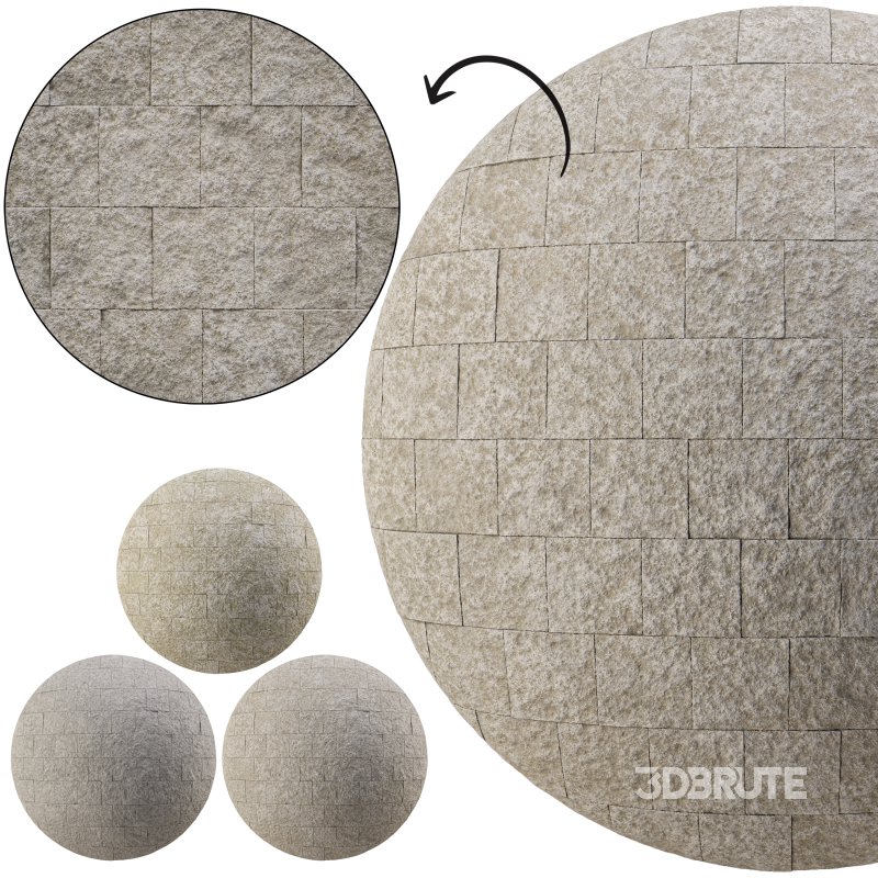 Split Face Stone wall 03 (Seamless) Image 1