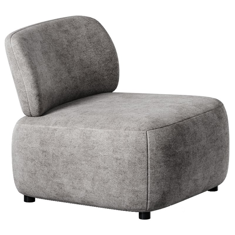 Nelvi Velvet Grey Chair Image 2