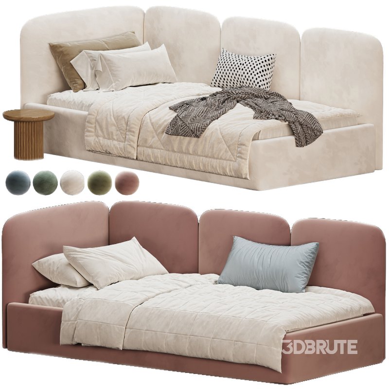 Childrens bed Immi 90 Textile Beige Image 1