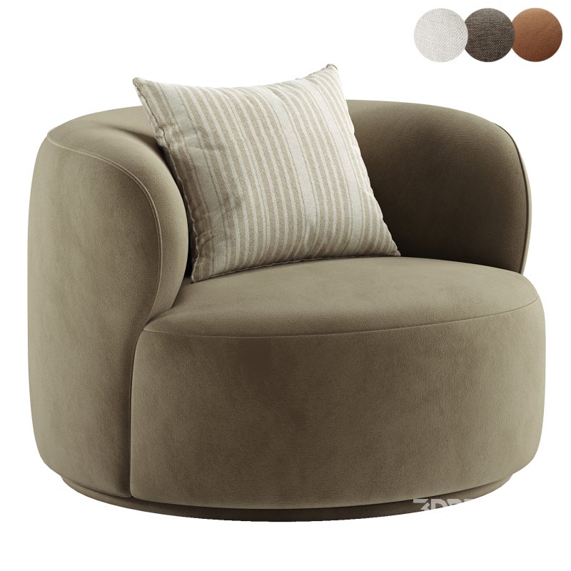 Kylan Boucle Swivel Chair Image 1