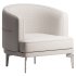 Modern Linen Upholstered Armchair - Thumbnail 3