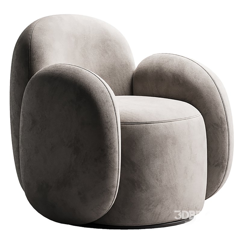 Swivel chair Teop Bucle Beige Image 1