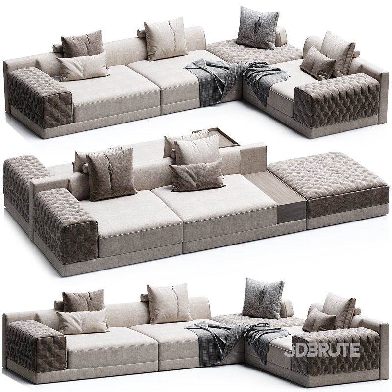 Miller Double Sofa by Frigerio Modular Image 1