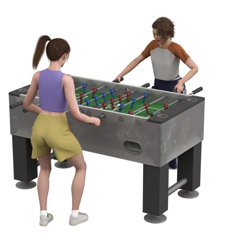 Girl Foosball – Characters Playing Foosball Image 2