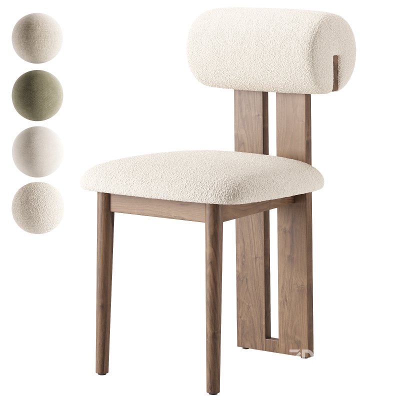 Galen Cream Boucle Dining Chair Image 2
