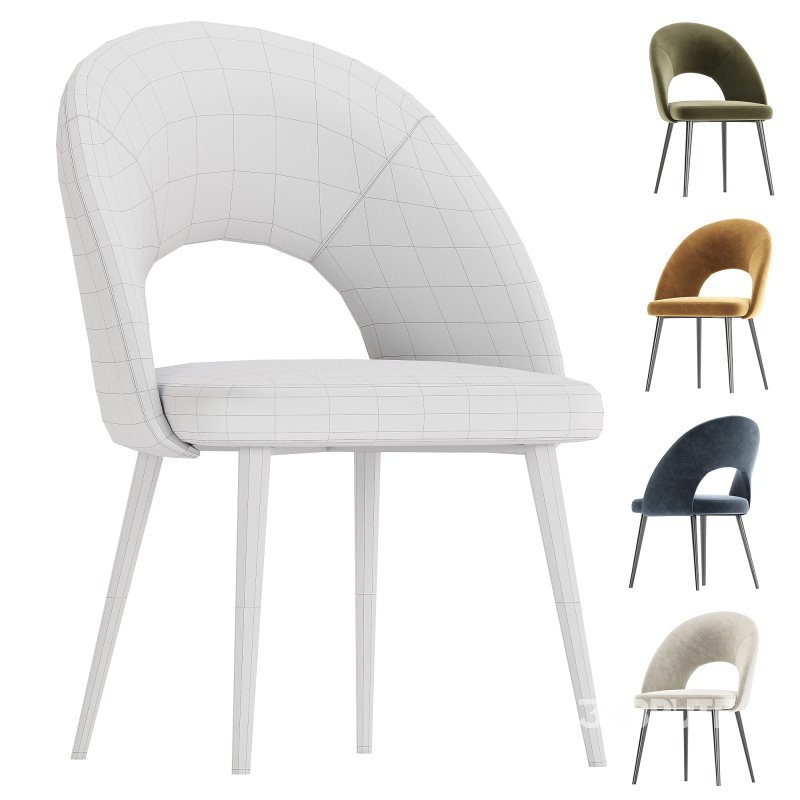 Chair La Forma Mael green velvet Image 3