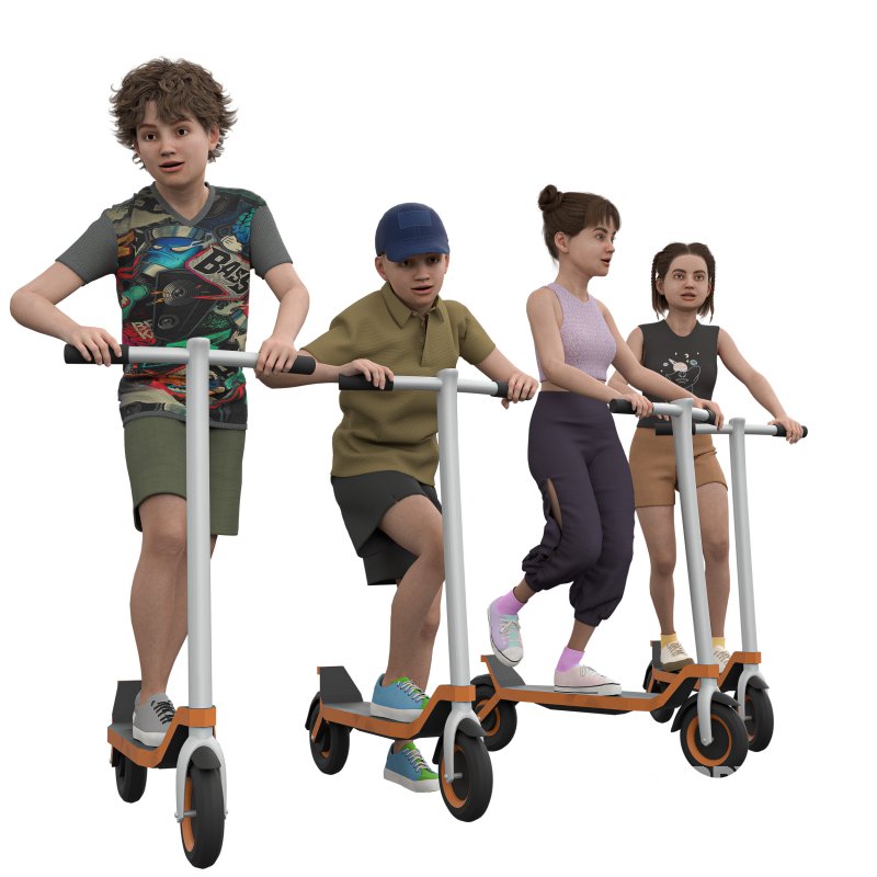 Teen Scooter Rider in 4 poses Image 4
