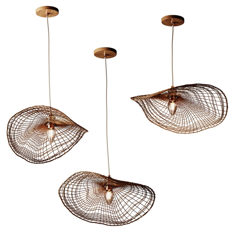 Boho Hand-woven Rattan Chandelier Decorative Pendant Light Image 9