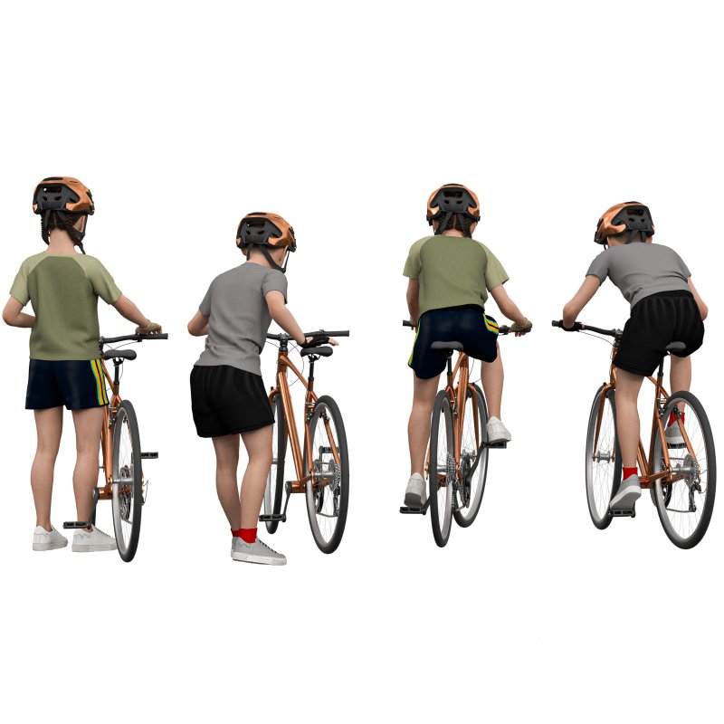 kids Cycling in 4 poses Image 2