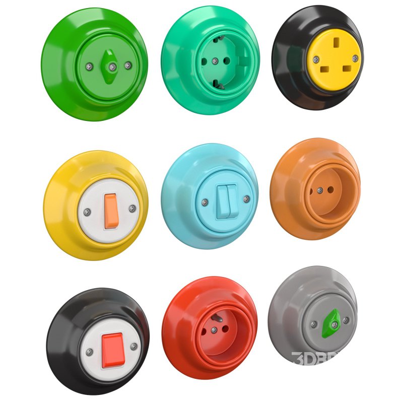 Retro ceramic sockets and switches Image 1