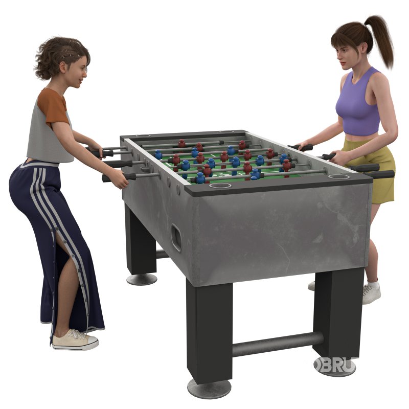 Girl Foosball – Characters Playing Foosball