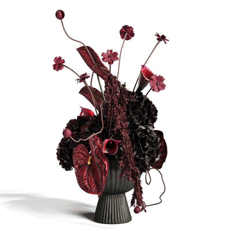 Crimson Dusk Floral Scene48 Image 1