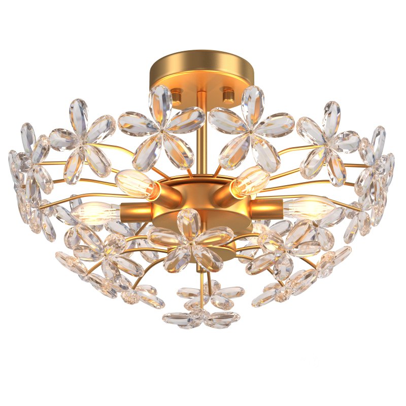 LOHOZOM Gold Flower Ceiling Light Image 1