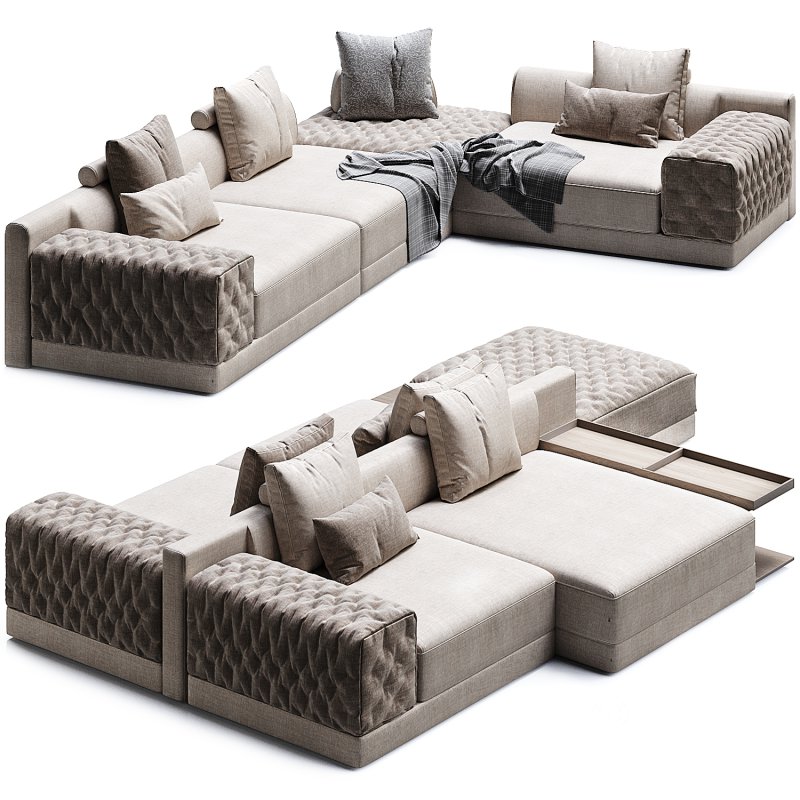 Miller Double Sofa by Frigerio Modular Image 2