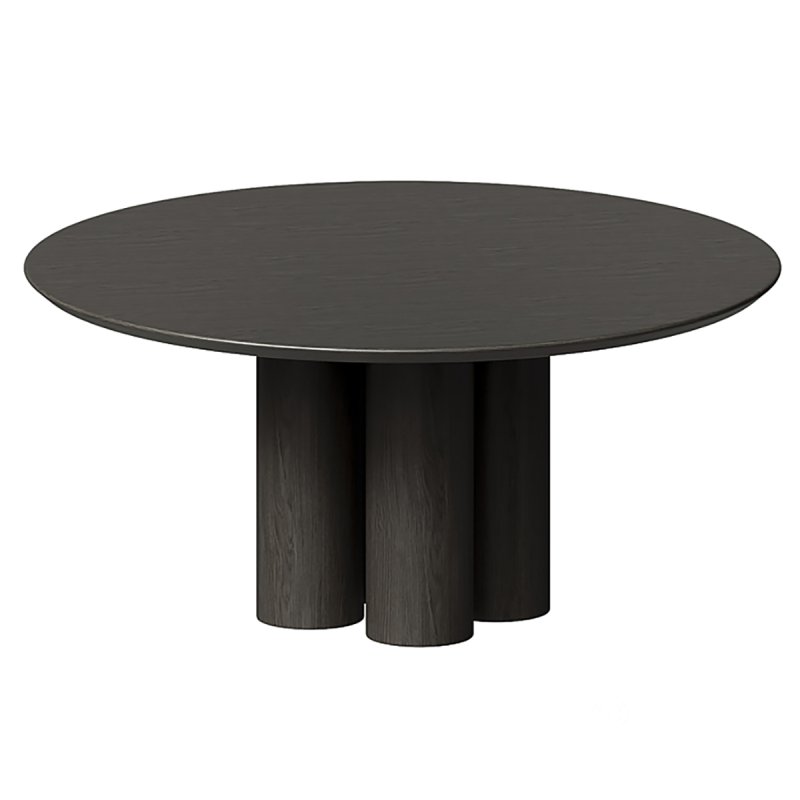 Wood Color Round Dining Table Image 2