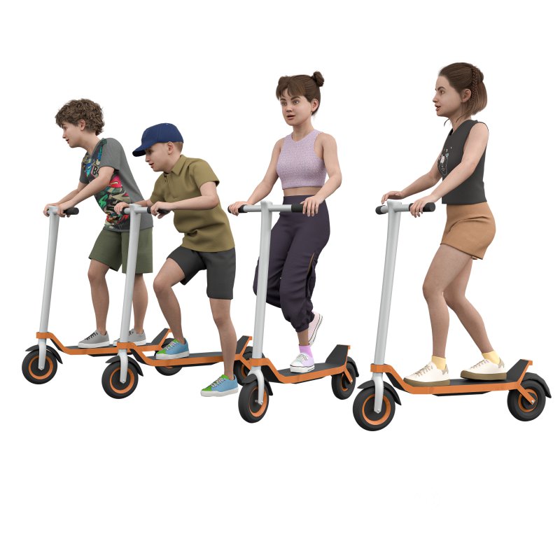 Teen Scooter Rider in 4 poses Image 3