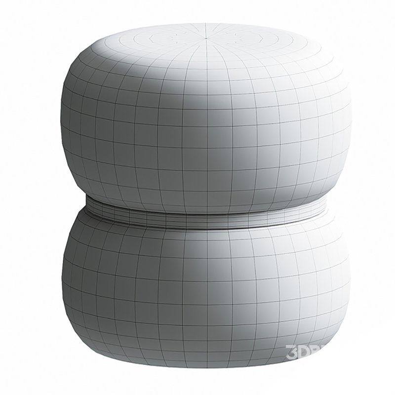 Milford Pouf rond en tissu bouclette Image 3