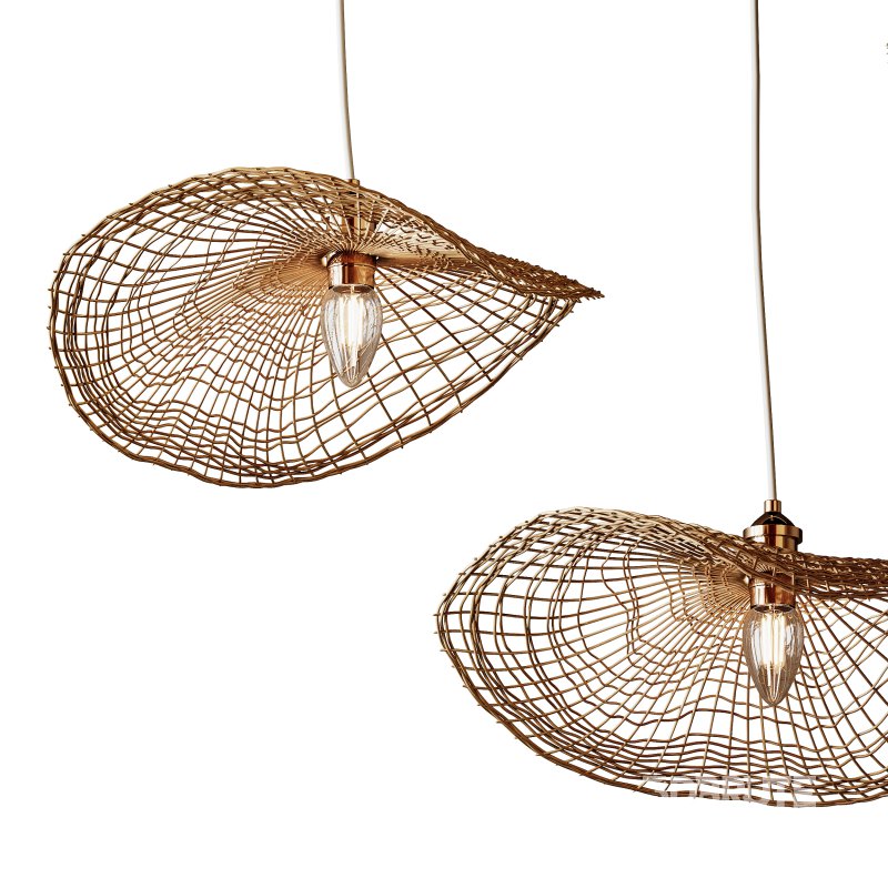 Boho Hand-woven Rattan Chandelier Decorative Pendant Light Image 7