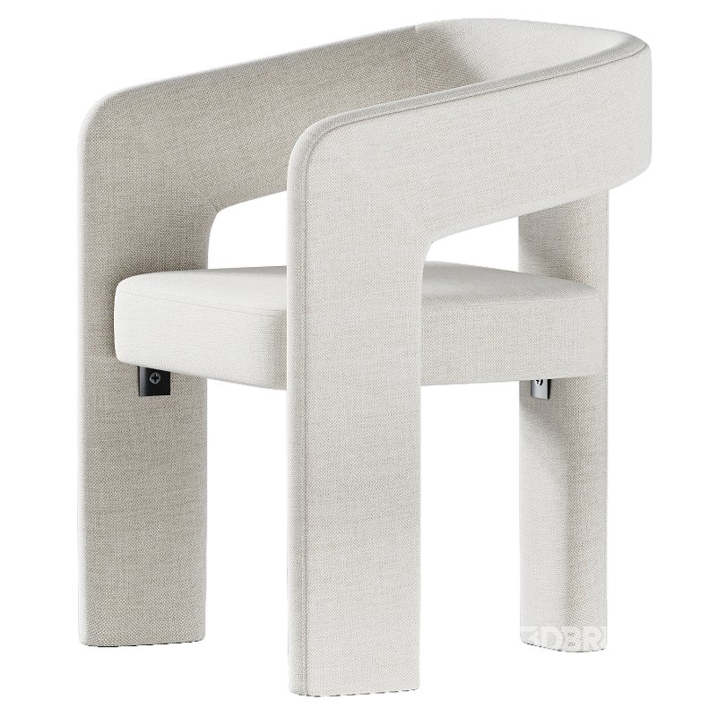 Modern Upholstered Barrel Dining Chairs Image 2