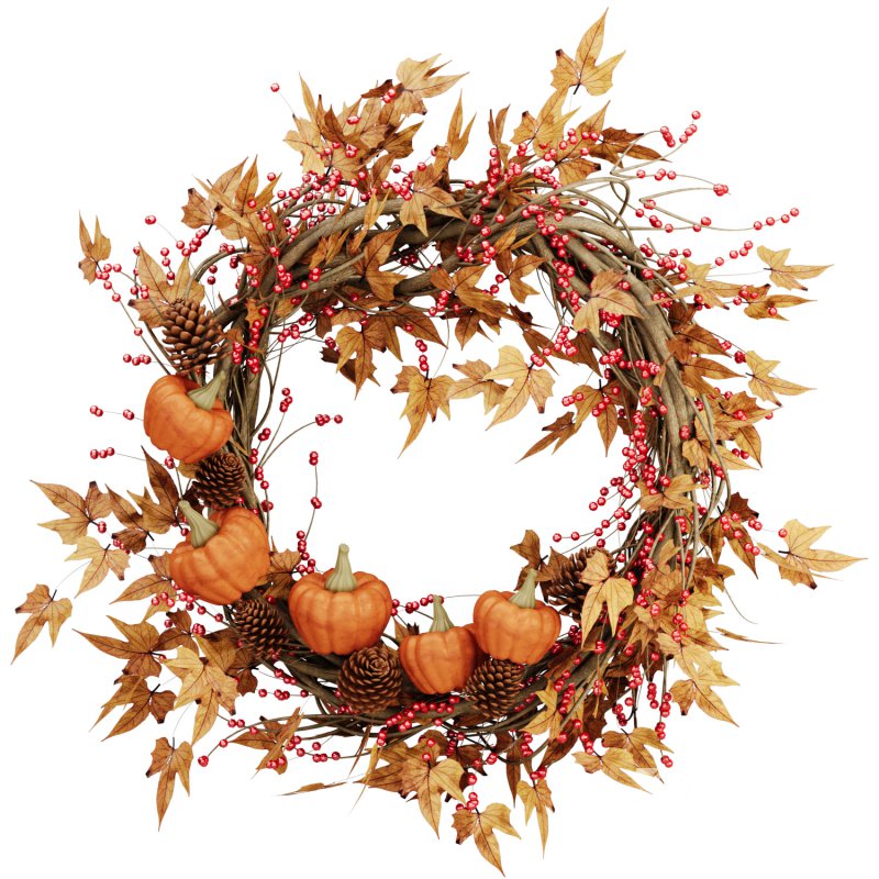 Rustic autumn pumpkin wreath Image 1