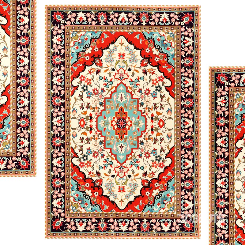 Oriental Medallion Red Area Rug Image 2