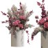 Romantic Pink Roses with Pampas in Ceramic Vase. Bouquet of flowers set 003 - Thumbnail 2