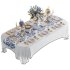 Luxury Blue & White Dining Table Set with Floral Centerpiece - Thumbnail 1