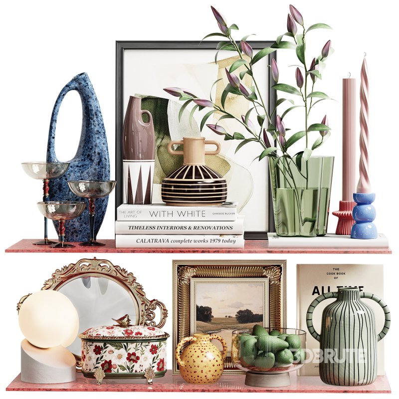 Shelves with decorative set Image 1