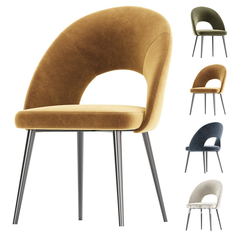 Chair La Forma Mael green velvet Image 1