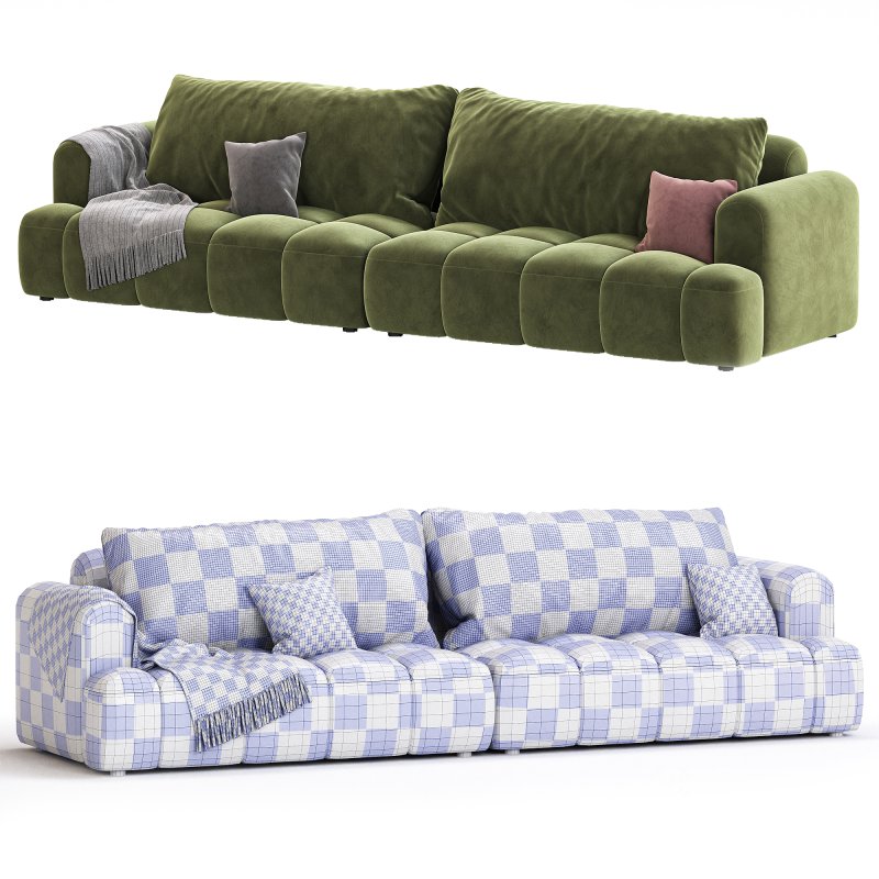 Fabric sofa Cream puff modern simple living room furniture Image 3