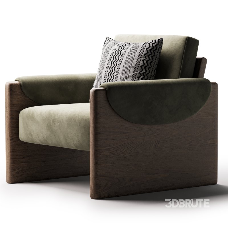 Pierre Cream Fabric Club Chair Image 2