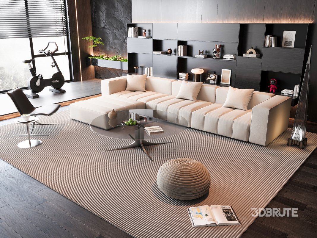 Modern sofa and table Image 1