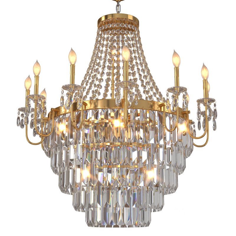 Modern Crystal Chandelier Gold,Extra Large Chandeliers for High Ceilings Image 3