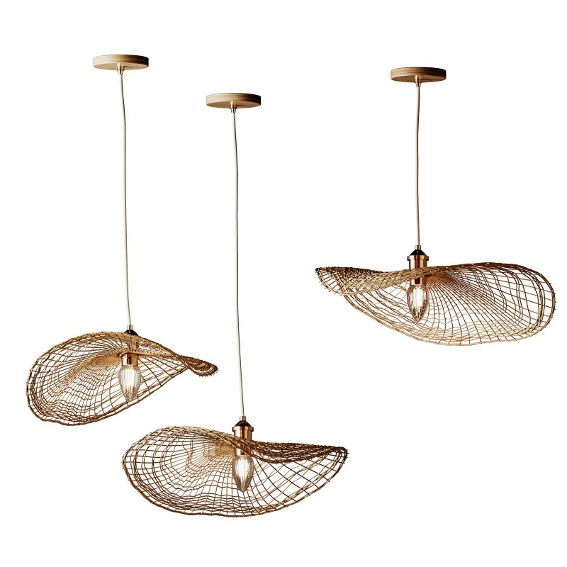 Boho Hand-woven Rattan Chandelier Decorative Pendant Light Image 1