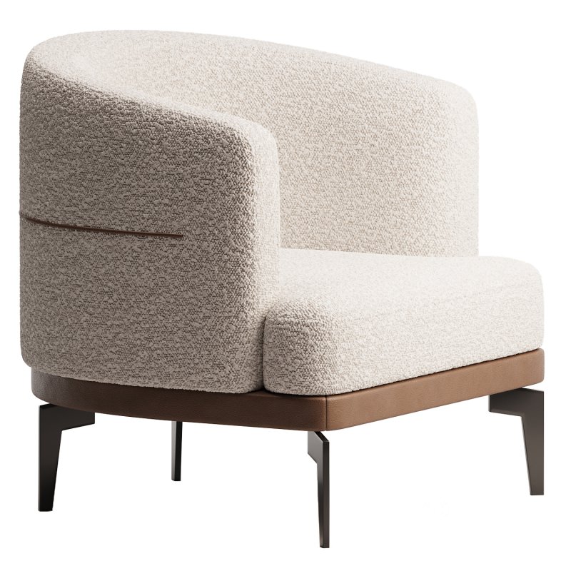 Modern Linen Upholstered Armchair Image 2