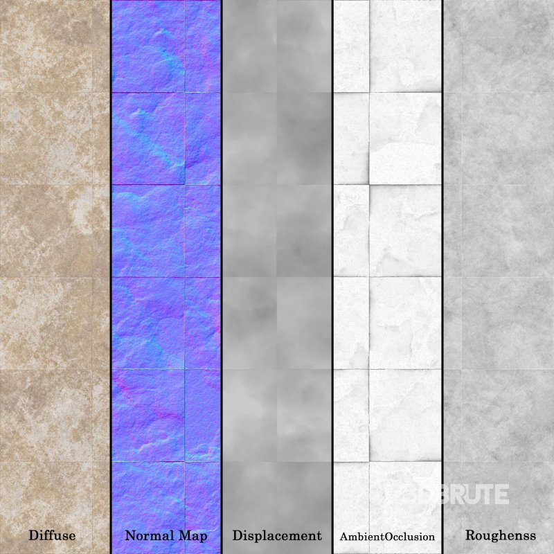Split Face Travertine 06 (Seamless) Image 7