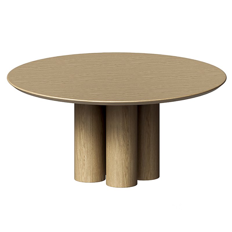 Wood Color Round Dining Table Image 3